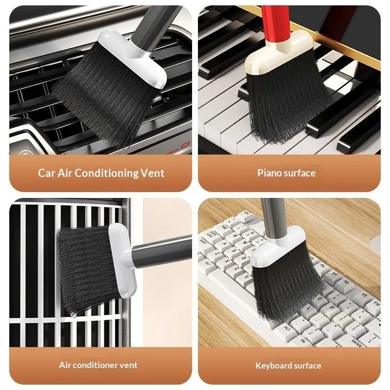 Multi-functional With Hanging Hole Gap Brush Bristle Hand Dusting Brush Dust Removal Ergonomic Cleaning Brush For Vehicles