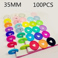 100 pcs35mm love anello di rilegatura in plastica a fogli mobili foro per funghi disco di rilegatura per notebook blocco note libro mastro a mano fibbia a fogli mobili