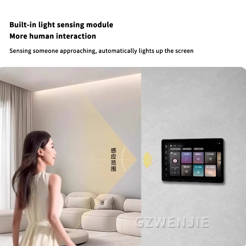 Touch Screen 8 Inch Android 11 Smart Home Audio System XIAOAI Voice Control WiFi Background Music Wall Amplifier MIJIA APP