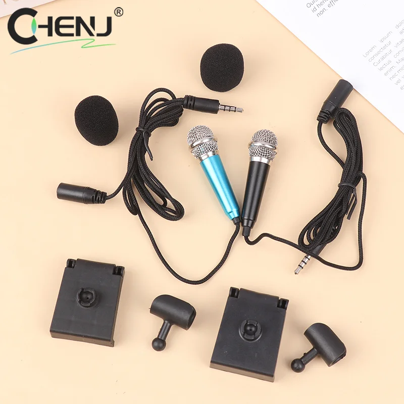3.5mm Portable Mini Microphone With Stand Stereo Studio Mic For Smart Phone Laptop Desktop Handheld Microphone