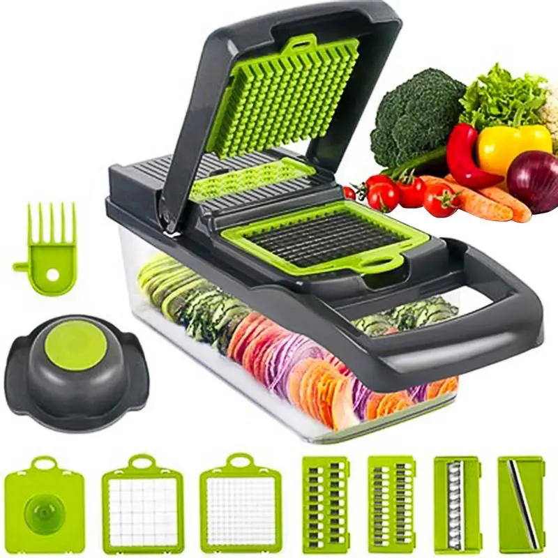 

Vegetable Cutter 10 In 1 Multifunction Fruit VEGET SLICER Grater For Potato Carrot Onion Kitchen Gadget Sets Food Processor Tool