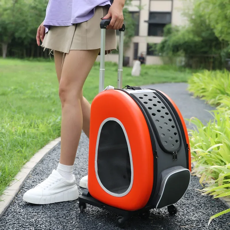 Multifunctional Dog Seat for Convenient Travel Silent Shock Absorption Pet Trolley Dog Basket Foldable Travel Seat for Dogs