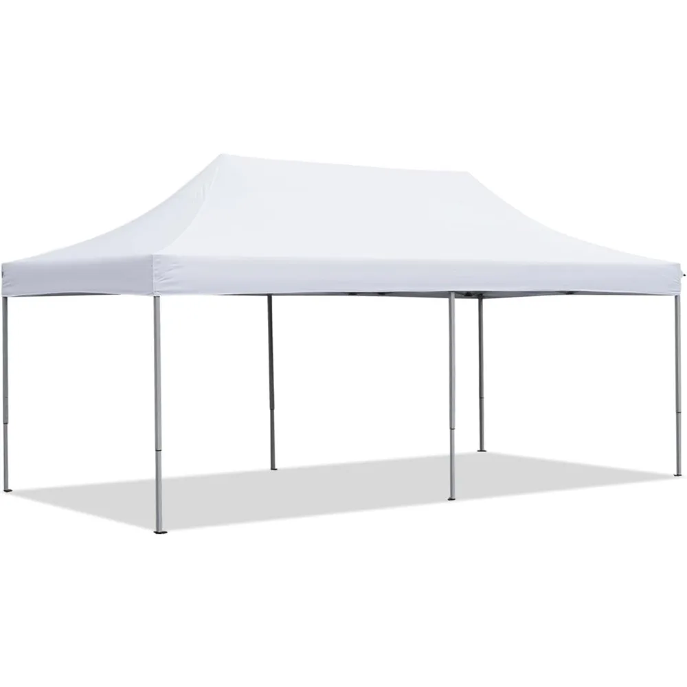 

10'x20' Outdoor Pop Up Canopy Tent White Folding Commercial Gazebo For Wedding Party With A Black Wheeled Carry Bag