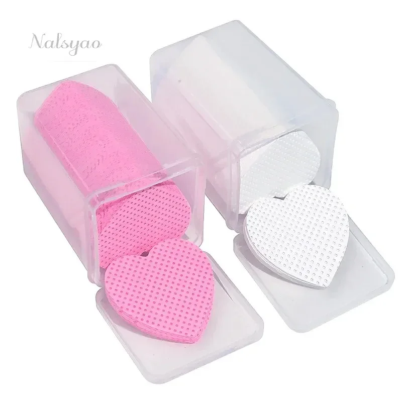 200Pcs Lint-Free Nail Polish Remover Cotton Wipes Heart Shaped UV Gel Tips Remover Cleaner Nail Art Cleaning Tools