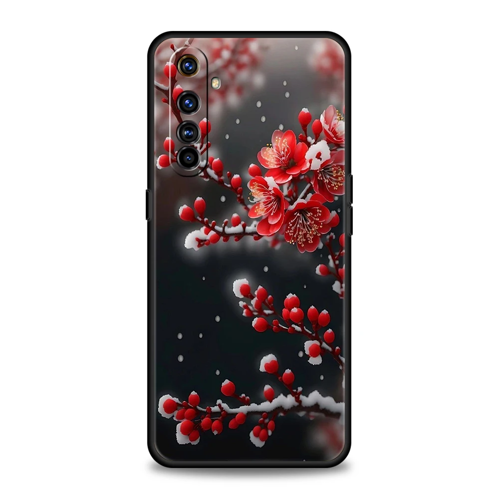 Plum Blossom Phone Case for Oppo A17 A12 A57 A74 A16 Find X5 X6 A52 A53 A54 A15 Reno 6 Z 7 Pro A9 2020 5G Silicone Shell Capas