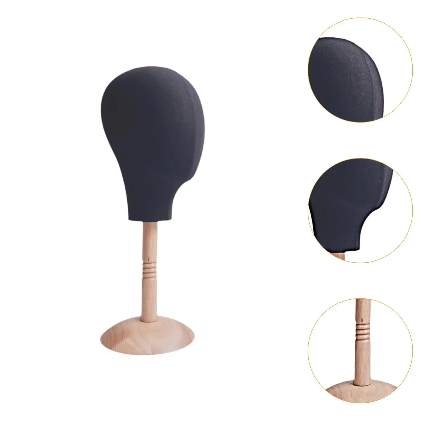 Wig Stand Mannequin Head with Wood Base, Sturdy Caps Storage Rack, Hat Display Holder for Personal Use, Shopping Mall