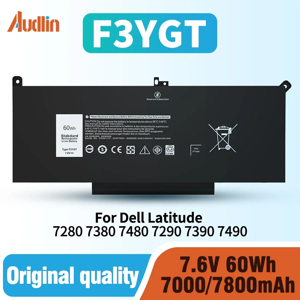 

7480 F3YGT 2X39G Аккумулятор для ноутбука Latitude 12 7000 7280 7290 13 7000 7380 7390 14 7000 7480 7490 E7280 E7490 E7290 E7380