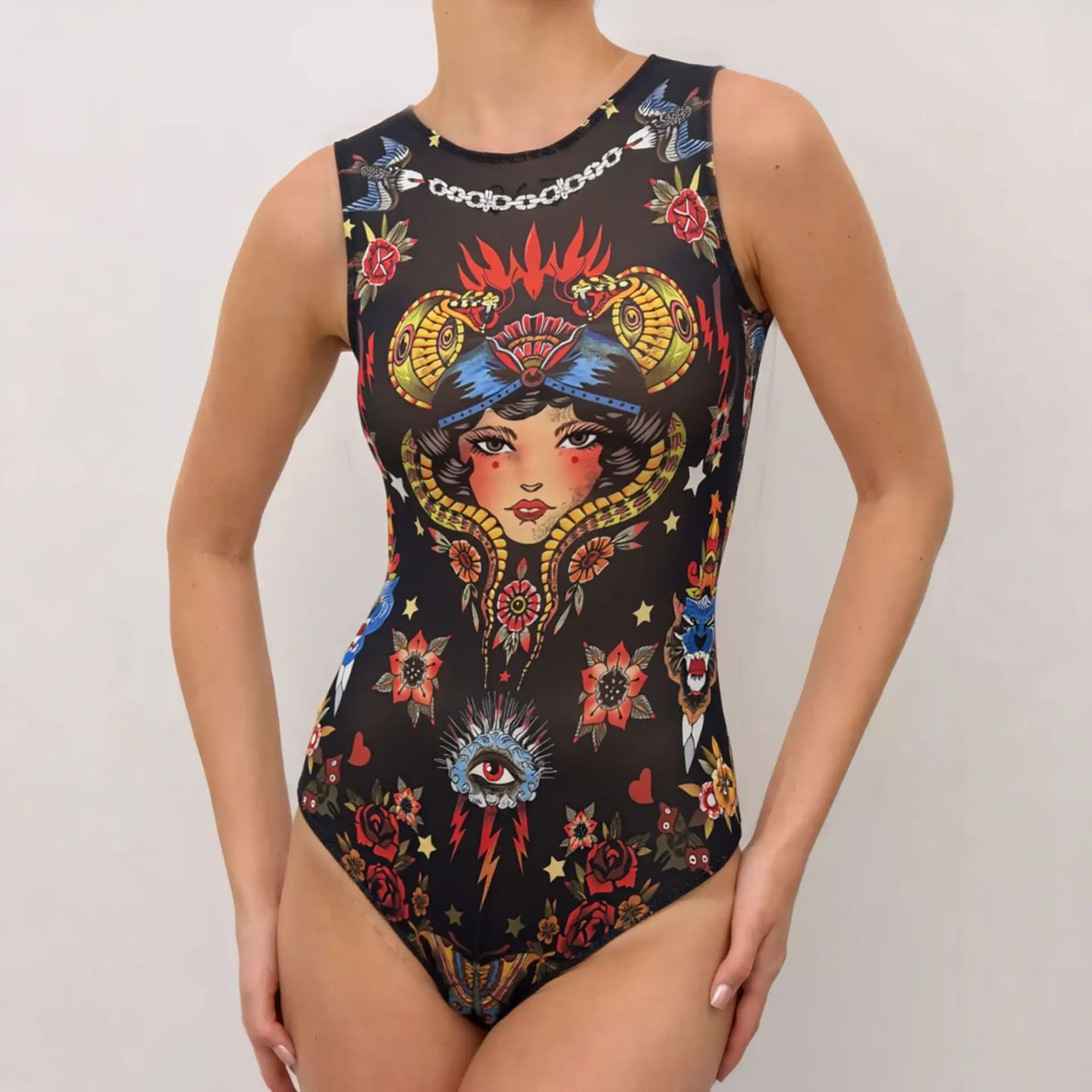 WackDaria Women Swimsuit Sleeveless Mesh Sexy One Piece купальник Maillot De Bain Femma Beach Swimwear Lady Swimming Suit