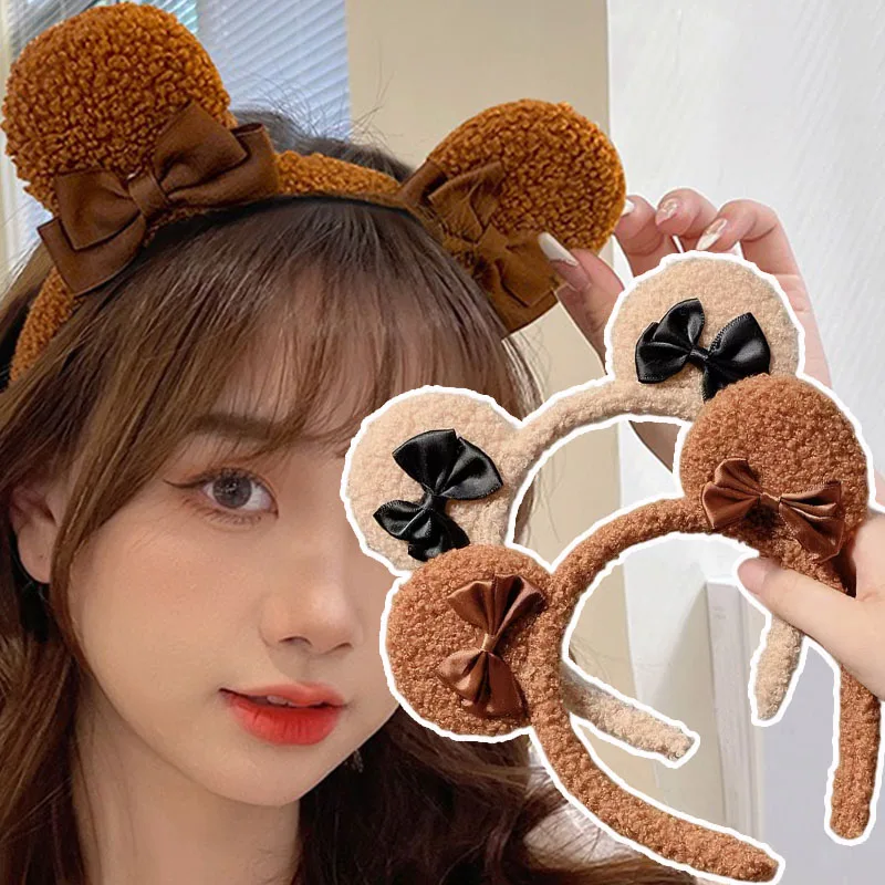 Girls Cute Bear Ears Plush Simple Hairbands Kids Lovely Hair Ornament Headband Hair Hoops Children Fashion Hair Accessories Gift