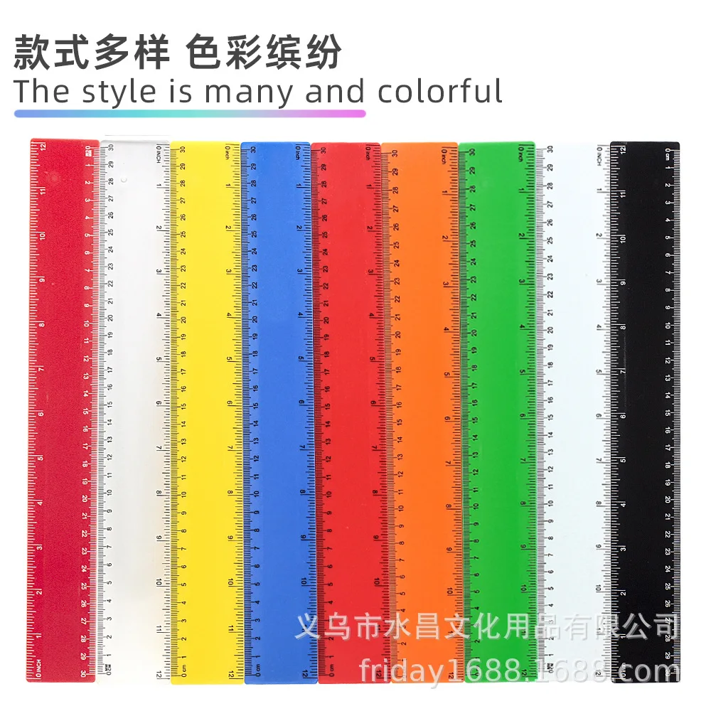 30CM Ruler 4cm Wide Matte Transparent Plastic Ruler Scale Clear Ruler Imple Style Portable Tool Cute for Student School