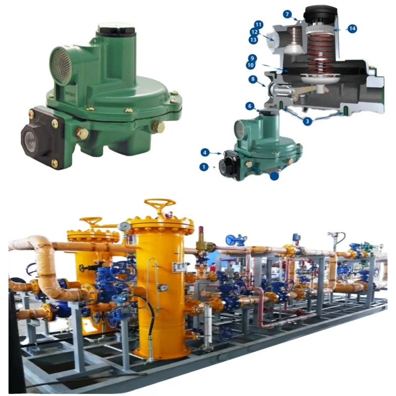 Клапан природного газа Poid Emerson Fisher R622 R642 Серия R652 Подержанные регуляторы Регуляторы давления