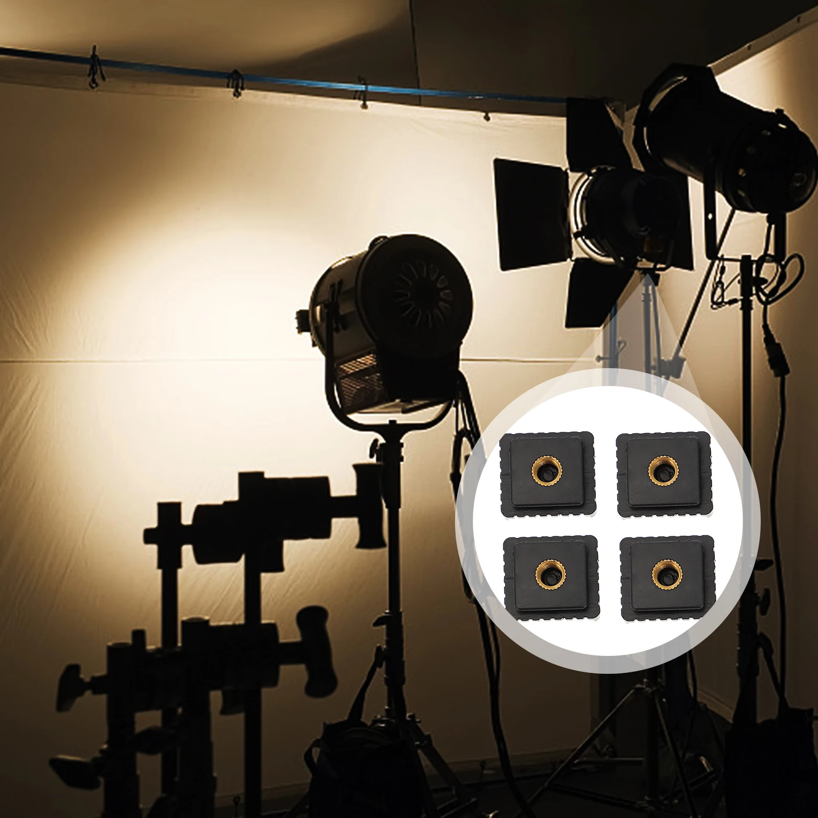 

4pcs Camera Flash Shoe Mount Hot Bracket Adapter for LED Light with 1/4 Inch Copper Nut Durable ABS Iron Material