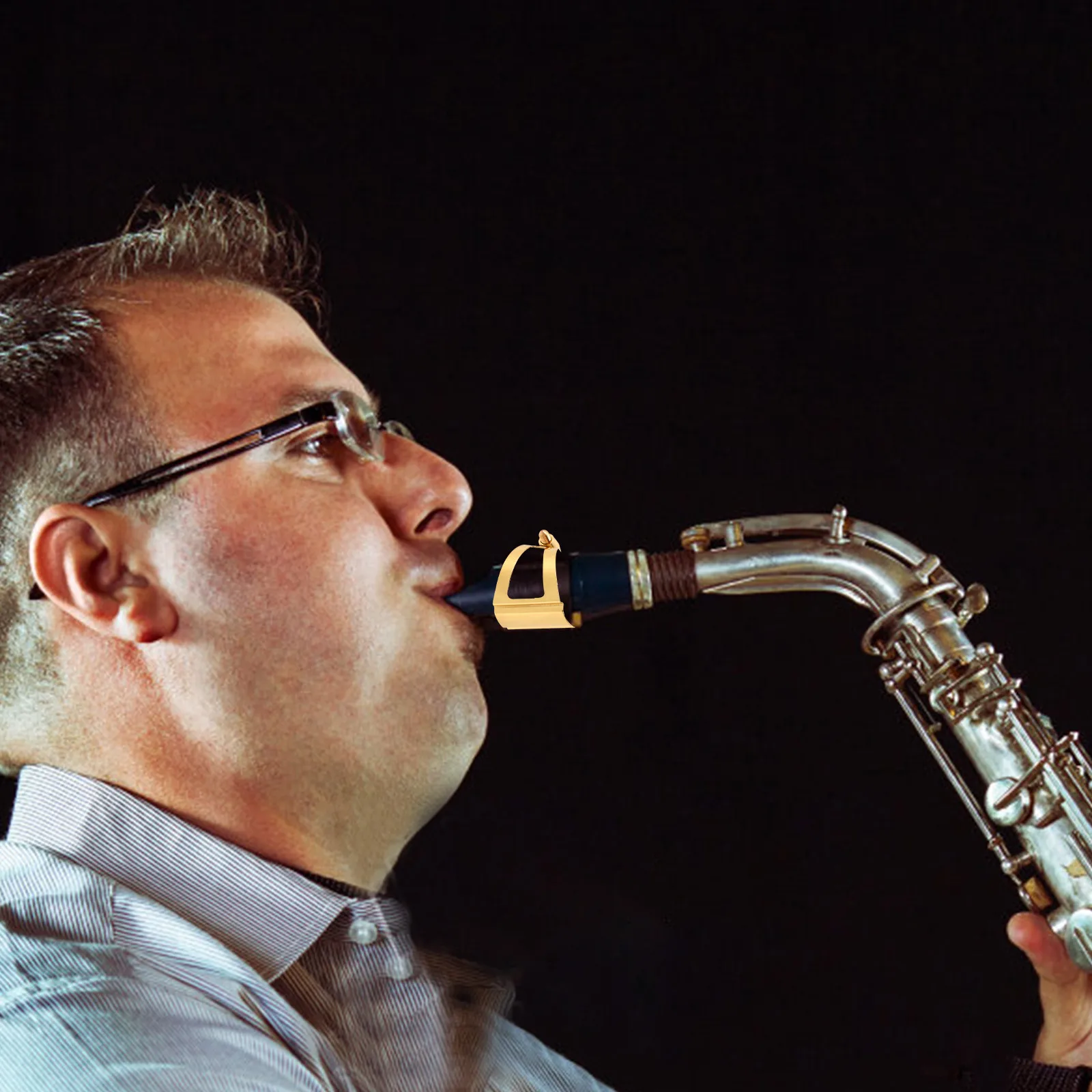 

Brass Saxophone Ligature Alto Sax Mouthpiece Fastener Metal Clip For Wind Instrument Parts Repair Replacement Sax