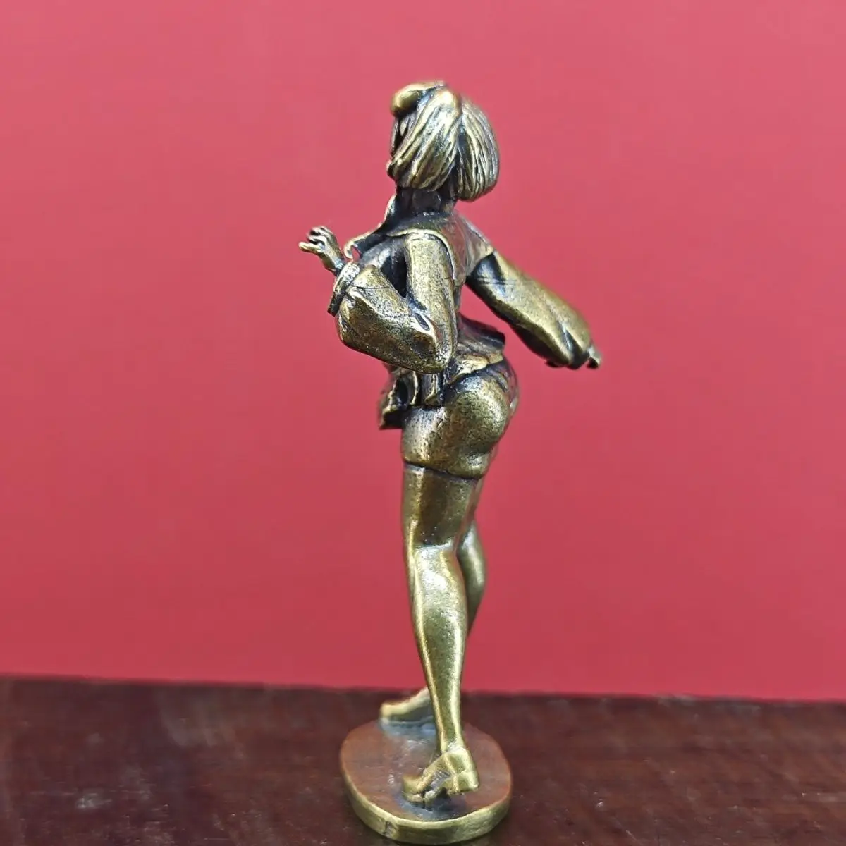 Solid Brass Mini Maiden Desktop Statue Figurine Home Decor Collectible Ornament Desk Accessory