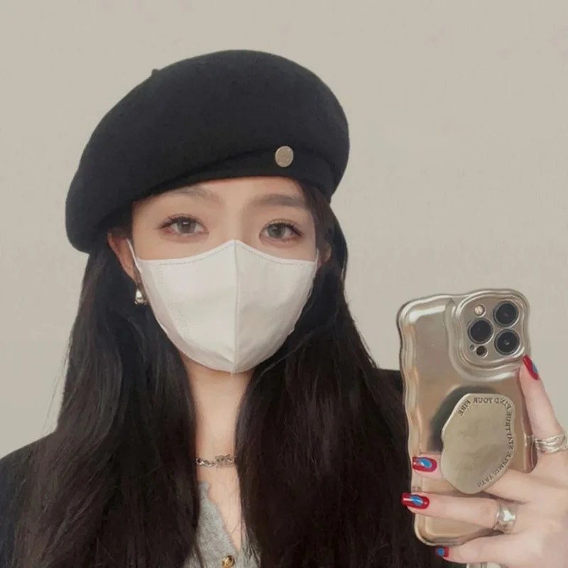 Autumn/Winter Wool Berets Artist French Painter Hat Elegant Warm Felt Cap Fashion Head Decorative Hat For Women Girls