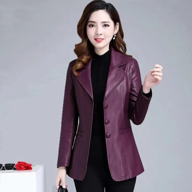 Causal Women's Leather Jackets Female Leather Coat PU Jacket  New Fashion Long Wild Women Clothing Korean Fashion Slim Coats