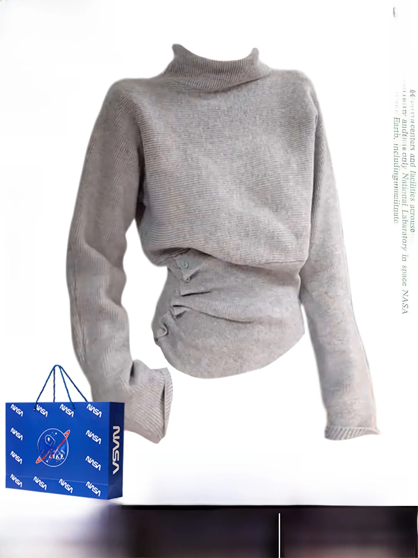 

Loose Sle High Ne Knitted Sweater Women's Long Sve Slim Fit Base irt ey Color Faionable Inner Wear Top