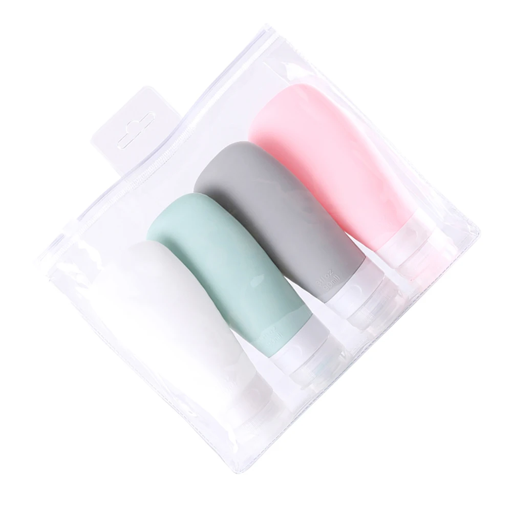 

4Pcs Silicone Travel Bottles Refillable Containers for Shampoo Toiletries Lightweight Portable LeakProof Design Home Office