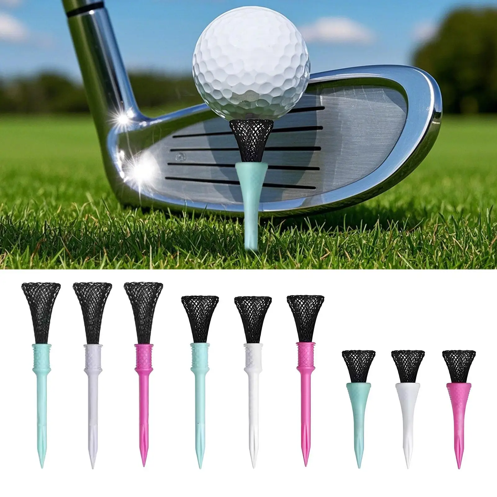 3PC Golf Tees Mesh Ontwerp Basis Plastic Bal Tack Verminderen Wrijving Golf Training Praktijk Tool Golf Levert 50/75/83mm