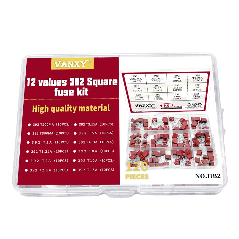 12 values kit 250V 392 Square fuse Slow Blow T0.5A T0.8A T1.25A T1A T2A T2.5A T3.15A T5A T6.3A T8A T10A 0.5A 0.8A 1A 2A 5A 10A