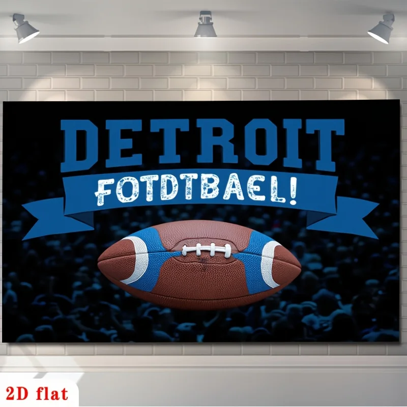 Detroit Lions Football Tapestry Wall Art Decor Sports Fan Gift Game Day Banner Polyester Poster for Stadium Home Decoration
