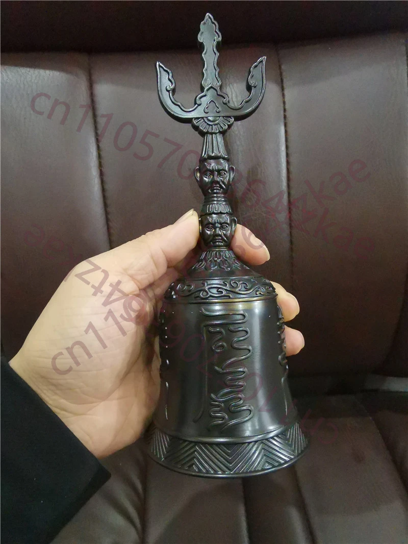 

Black Tianpeng Emperor Bell, Tianpeng Sanqing , Trident Diamond Bell, Hand Ringing Bell, Brass Sanqing Bell,Feng Shui