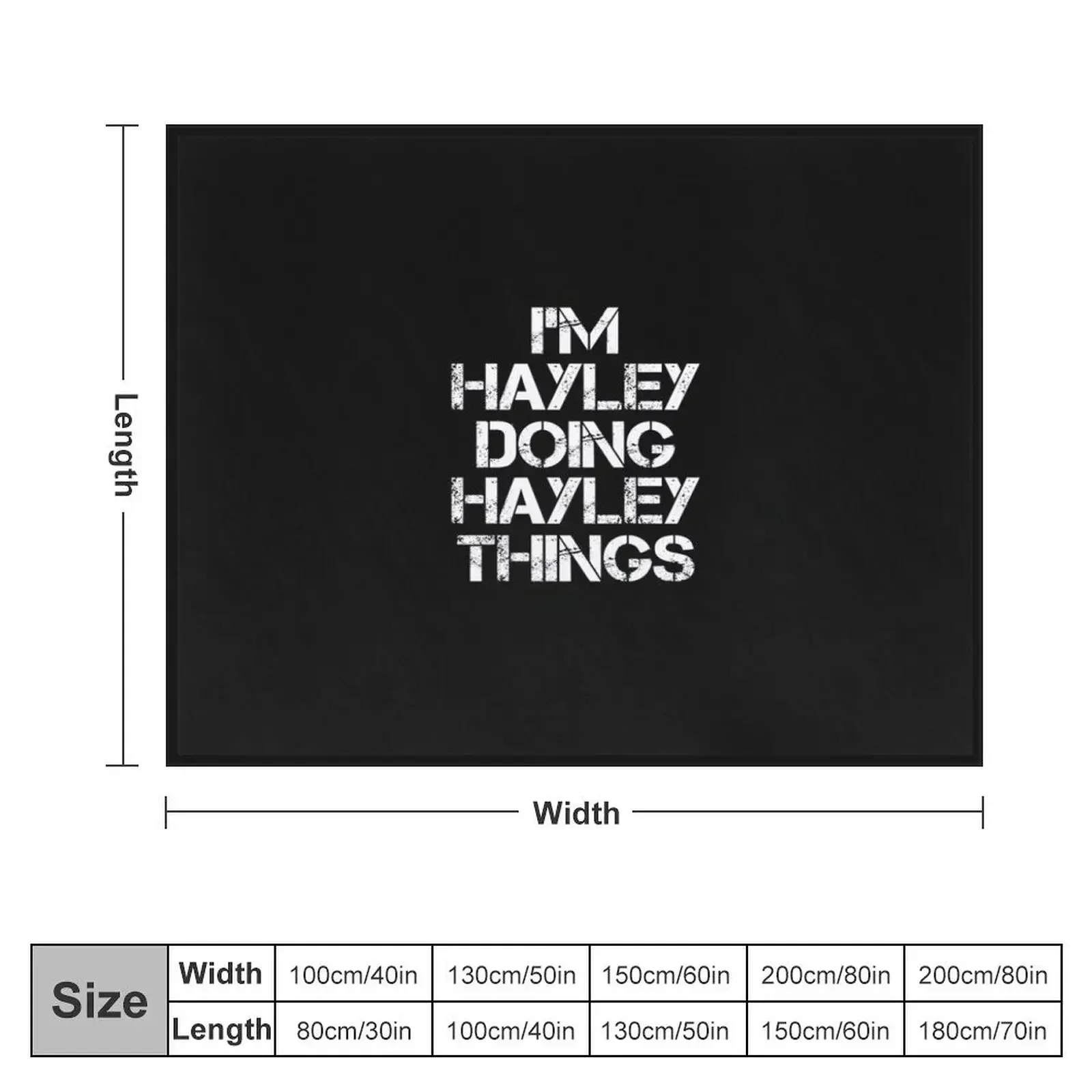 Hayley Name T Shirt - I'm Hayley Doing Hayley Things Name Gift Item Tee Throw Blanket Beach Weighted Personalized Gift Blankets