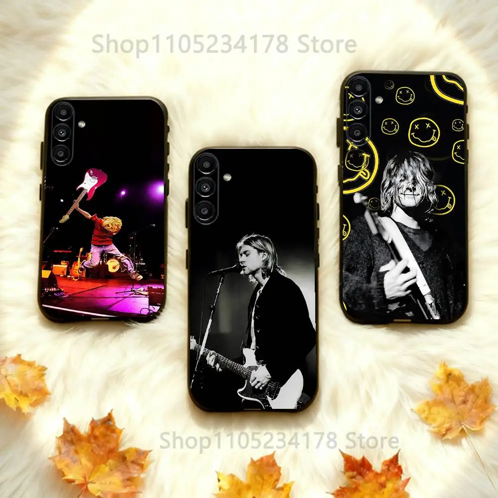 

K-Kurt Singer C-Cobain For Samsung Galaxy A73,52,32,71,41,53,31,72,22,5G,J7,Note,8,9 Soft Black Dust-proof Cover