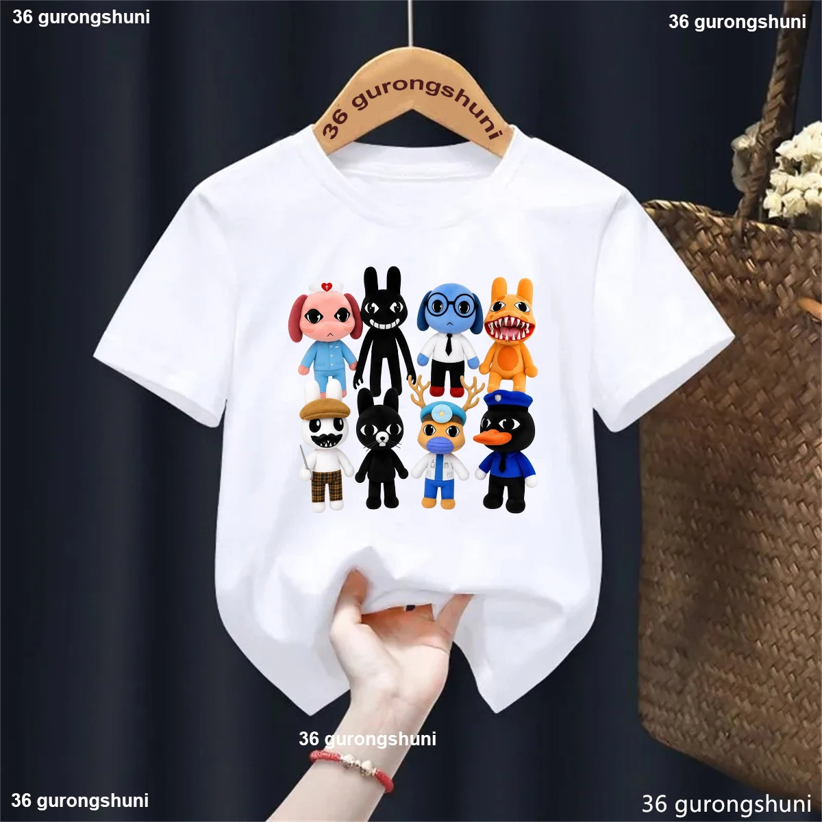Funny Horror Game Animal Hospital Printed T Shirt Girls/Boys Summer Short Sleeve T-Shirt Kawaii Kids Clothes Solid T-Shirt