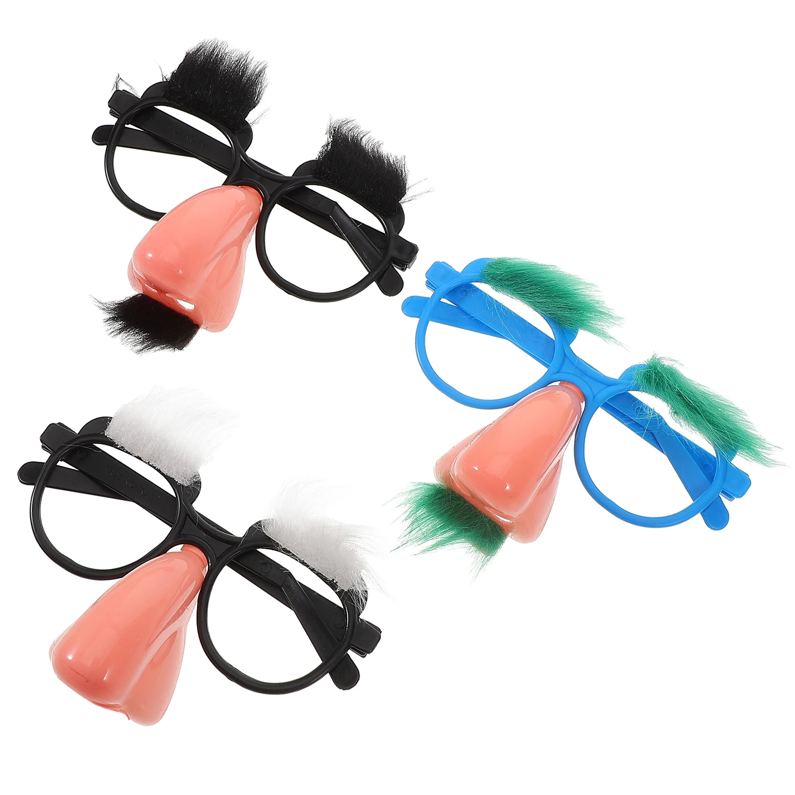 

3 Pcs Funny Prop Glasses with Nose Googly Big Eye Eyeglasses Birthday Party Christmas Miss