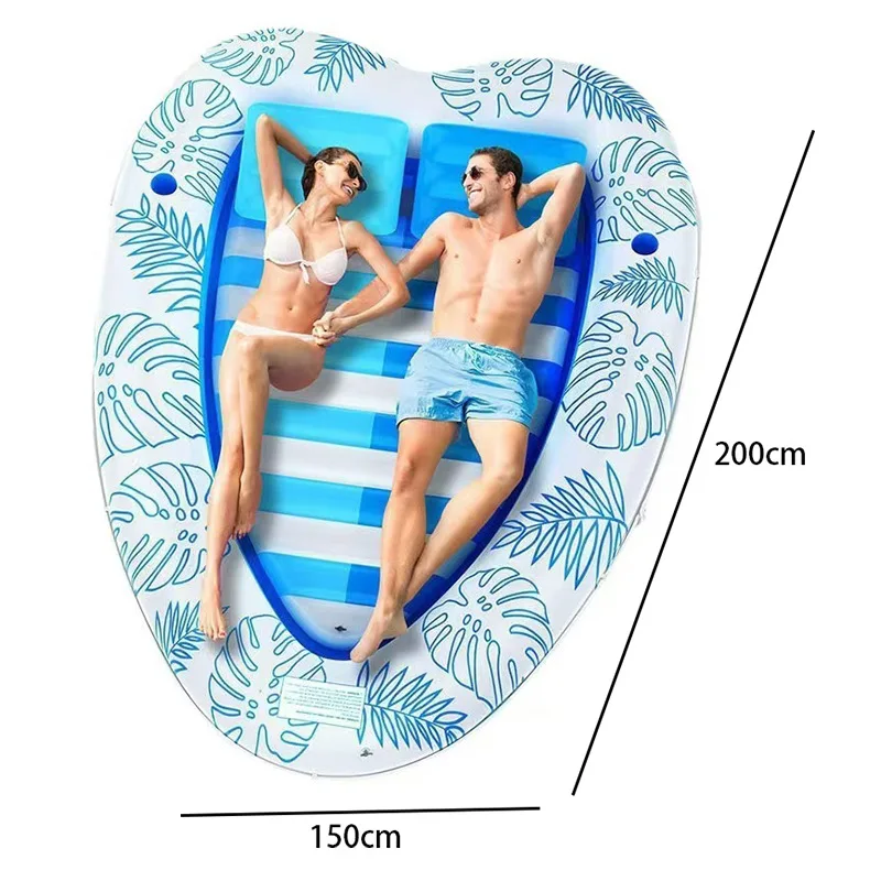 سرير عائم مزدوج قابل للنفخ، عوامة مائية، حمامات شمس، حمام سباحة، منزلق مائي، مقعد ظلة للكبار