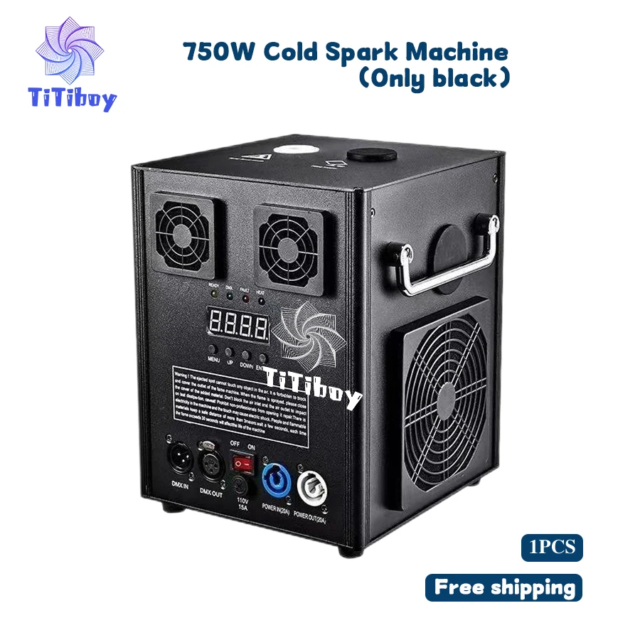 

N0 Tax 1Pcs 750W Cold Spark Machine Cold Firework Machine DMX Remote Control LCD Cold Sparking Machine for DJ DISCO Wedding