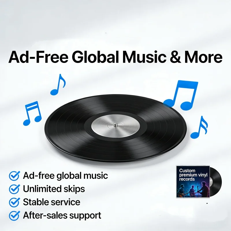 Spotify, Vinilo Premium Personalizado con Canciones Pop Virales, Clásicas y Antiguas, Melodías Globales Sin Interrupciones y Sin Anuncios