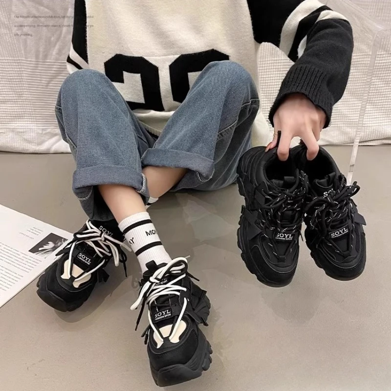 

Child Platform Vulcanize Shoes Autumn New Boys and Girls Fashion Casual Running Shoe Sneakers Lace-up Sports Casual Shoes