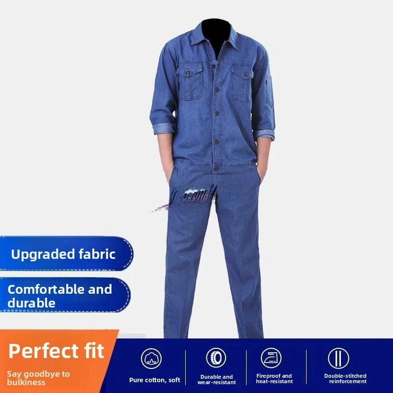 

Легкий хлопковый рабочий костюм для мужчин: защитная спецодежда, термостойкая, для защиты от перегрева