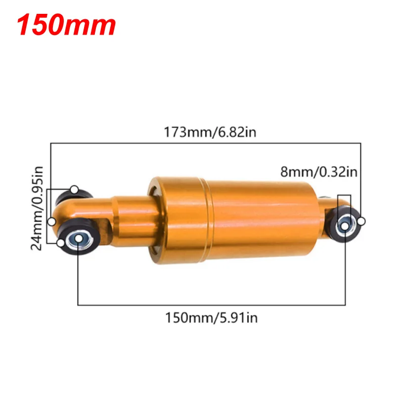 110 125 150mm Rear Shock Absorber Built-in Coil Spring Hole Spacing For KuGoo M4 Electric Scooter