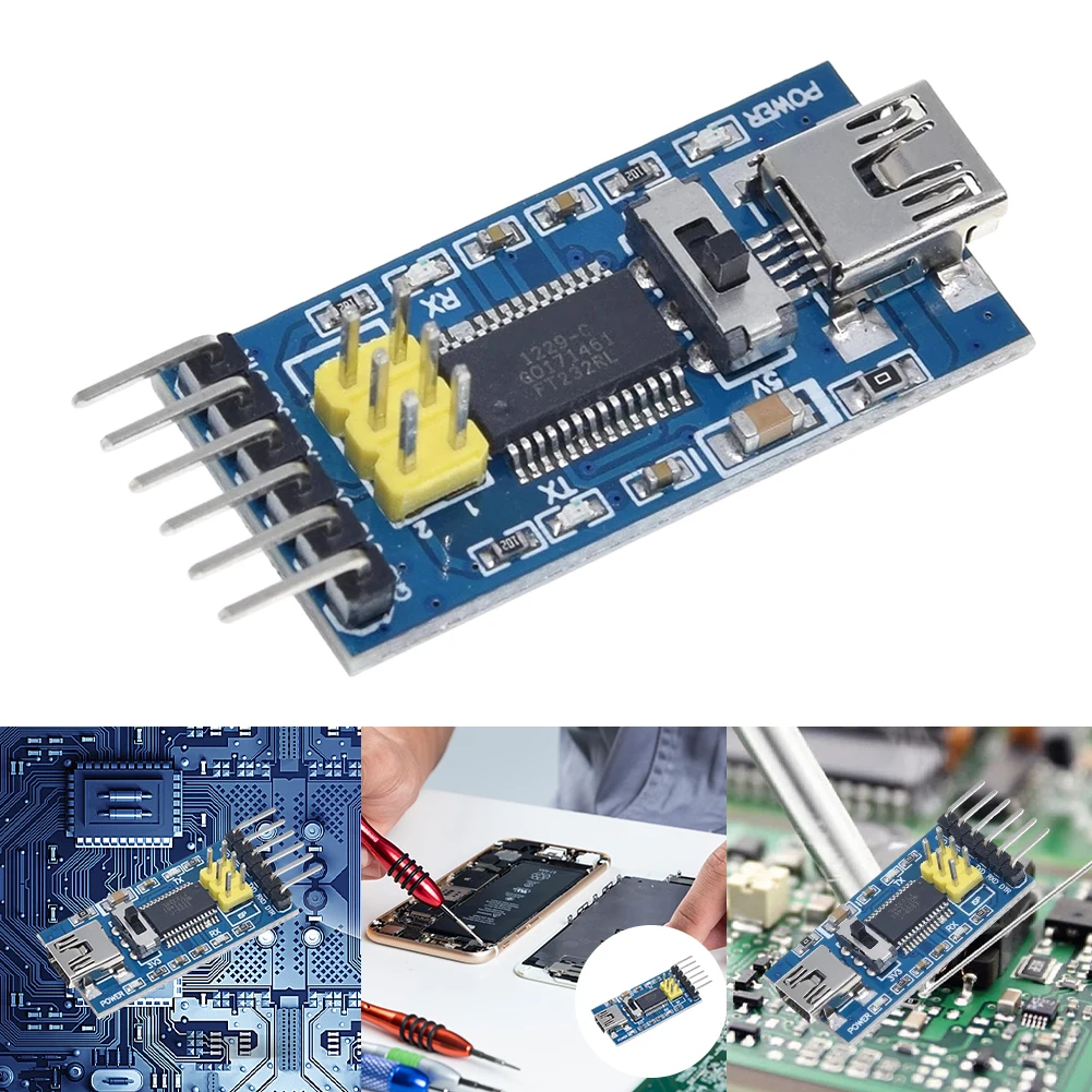 FT232RL FTDI USB To TTL Serial Adapter Module 3.3V 5.5V USB To TTL Serial ConverterโมดูลMini USB To TTL Adapter Board
