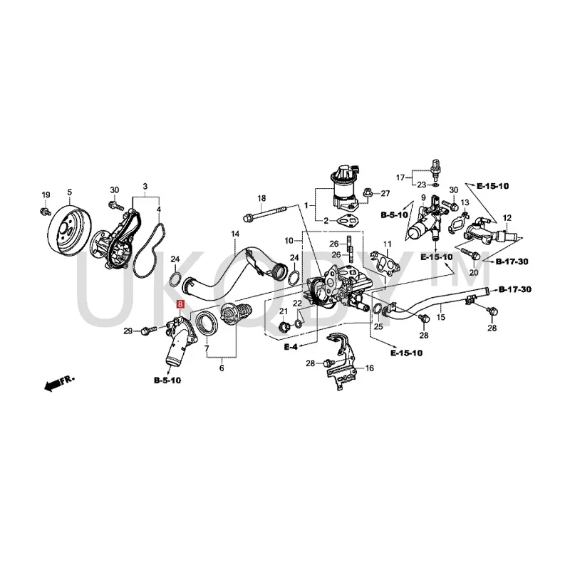 19311-R1A-A00 is suitable for Ho nd a Ac co rd Ci vi c CR V Li ng pa i Ac ur a Thermostat cover, thermostat housing