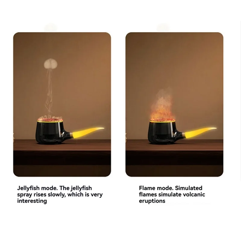-September Aroma Diffuser With Flame For Tobacco Pipes Model Humidifier Jellyfish Mist For Home& Office