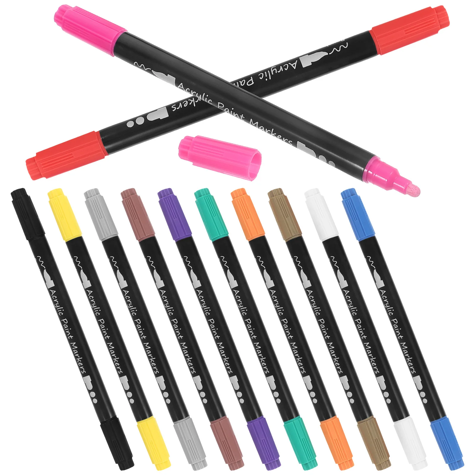 1Set Dual Tip Paint Markers Smooth Flow for Writing Sketching Art Crafts Drawing Pens Set for Journaling Markers Kit