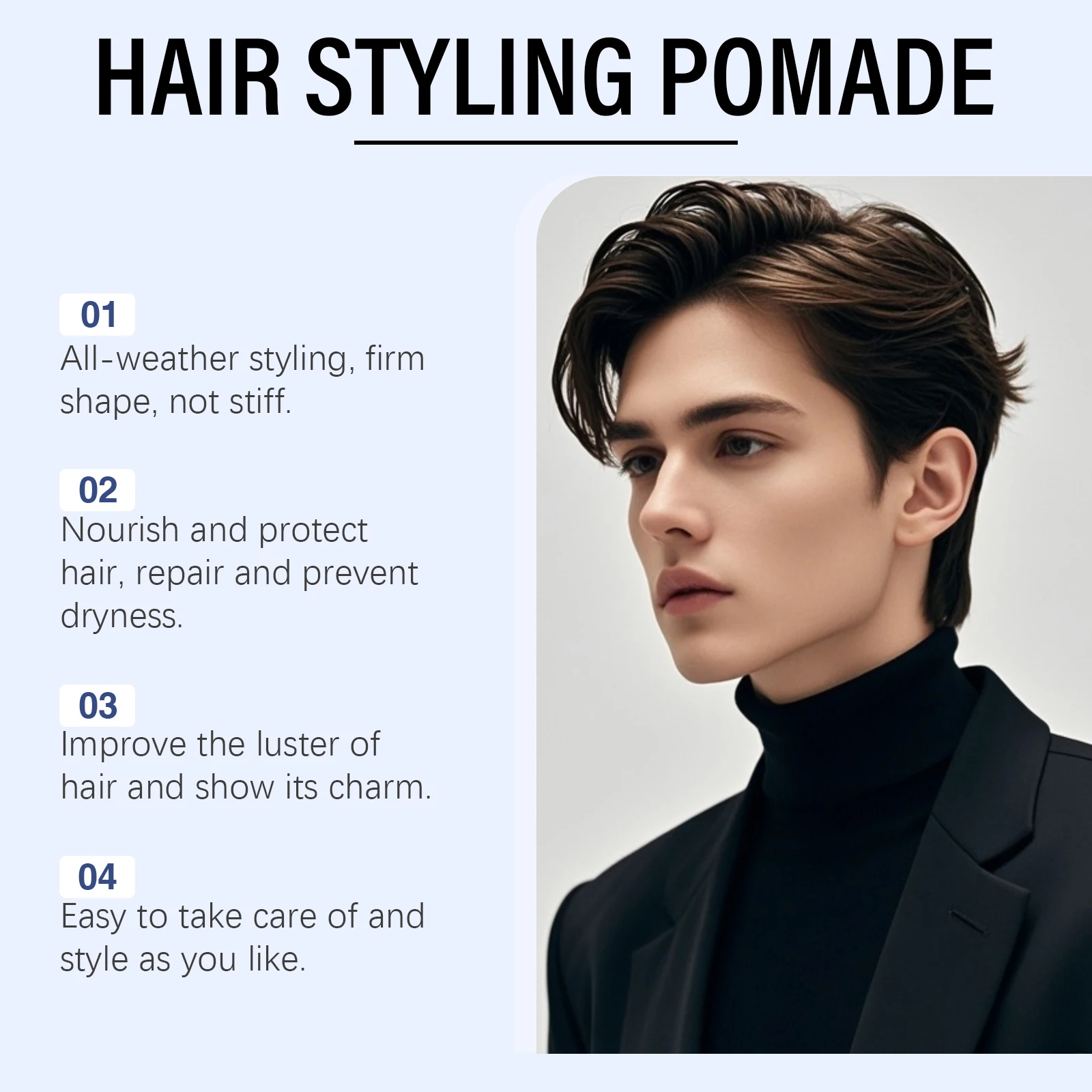 طين شعر رجالي، عقد قوي، لمسة نهائية غير لامعة، مظهر طبيعي، غير دهني، منعش، سهل الغسيل لجميع أنواع الشعر 50 جرام #2