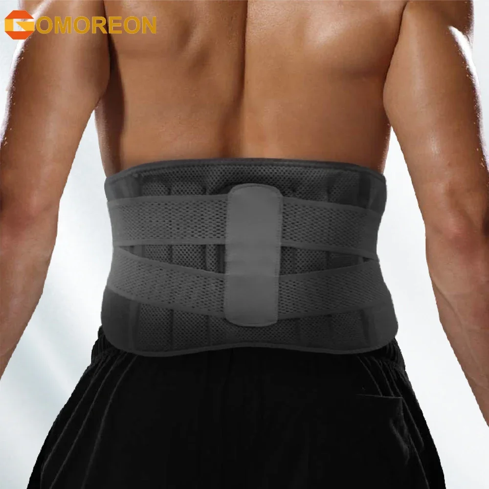 

GOMOREON Sports Removable Back Support Belt for Men and Women Adjustable Safety Belt for Lifting Lower Back Support