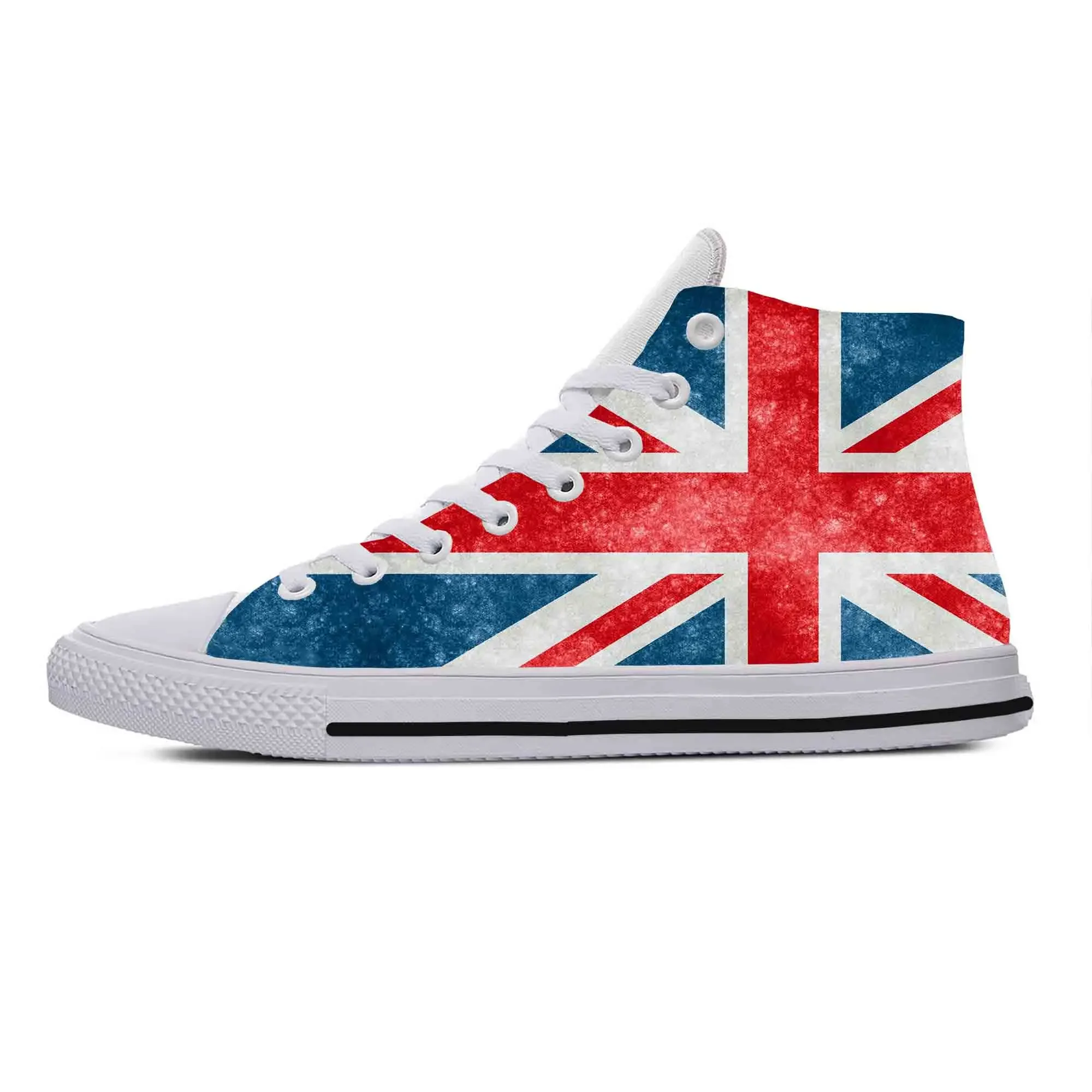 UK England Union Jack British Great Britain Flag Casual Cloth Shoes High Top Comfortable Breathable 3D Print Men Women Sneakers