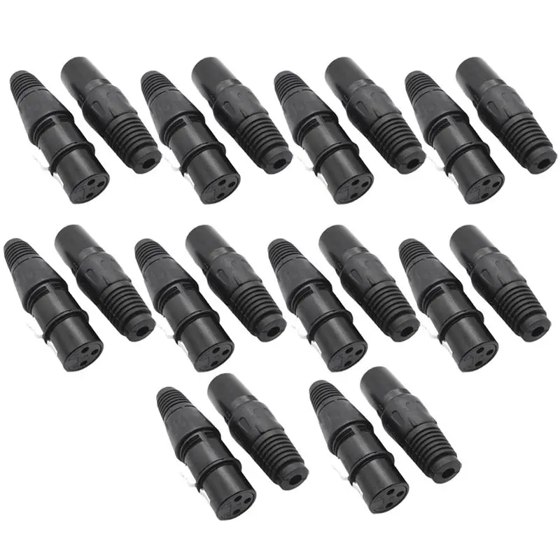 A97I 40 Pairs XLR 3 Pin Male Female Microphone Audio Cable Plug Connectors for MIC Snake Cable