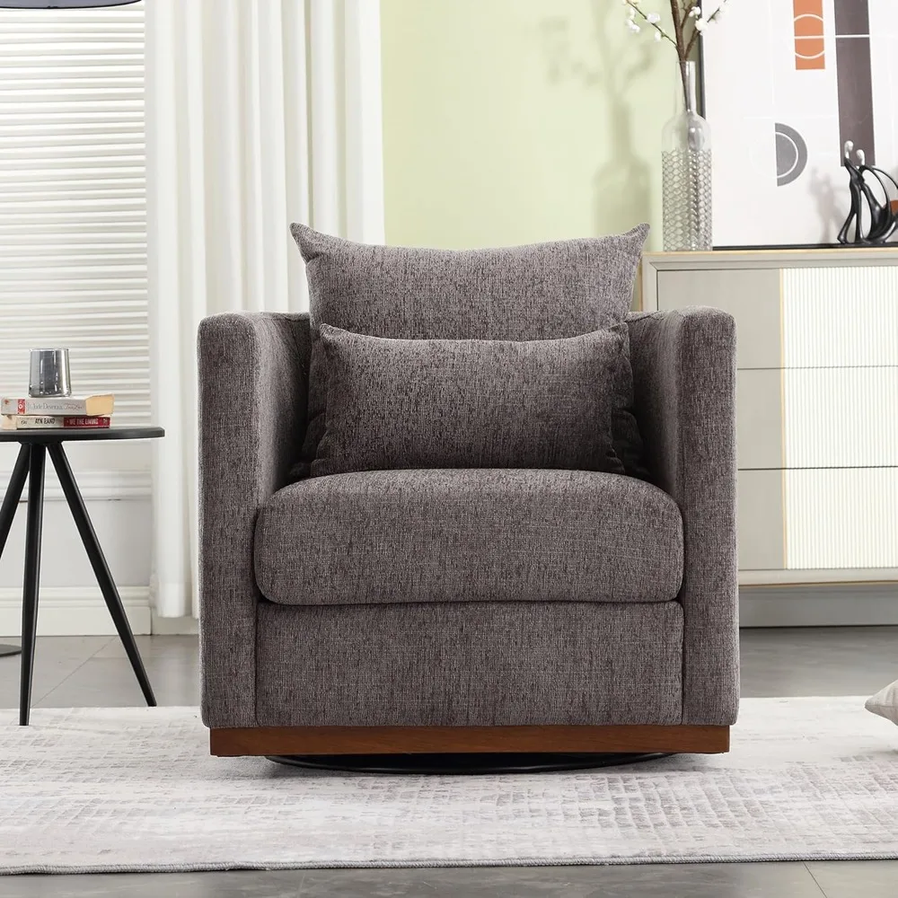 Swivel Barrel Chair, Comfy Round Accent Sofa Chair for Living Room, 360 Degree Swivel Barrel Club Chair, Leisure Arm Chair