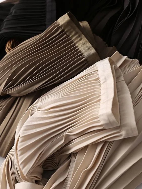 تنورة Faion عالية الخصر بطيات للسيدات Ci Commute تنورة كورية شبه الجسم مع عدم وجود شقوق