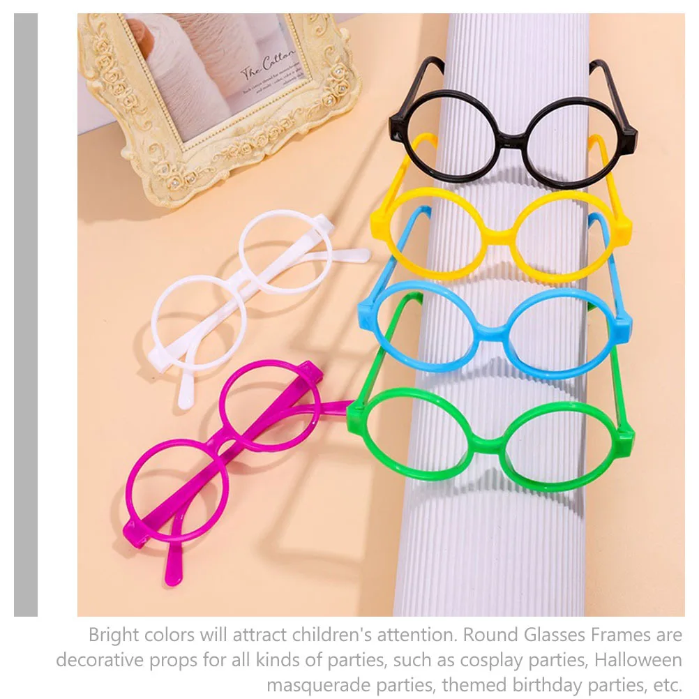

30Pcs Glasses Frame Round No Lens Decorative Party Photo Props Festival Eyeglass Frames Accessories