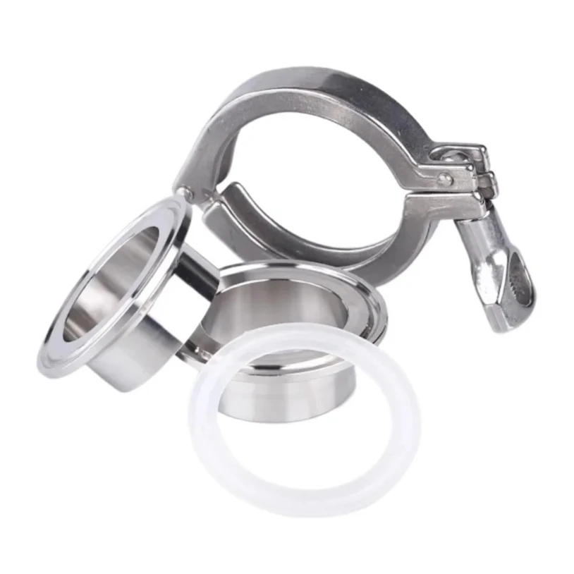 Tubo de 12,7-254mm x 0,5 "1,5" 2 "-10" juego de triple abrazadera SUS 304 316L conjunto sanitario de acero inoxidable casquillo de soldadura accesorio de tubería Homebrew