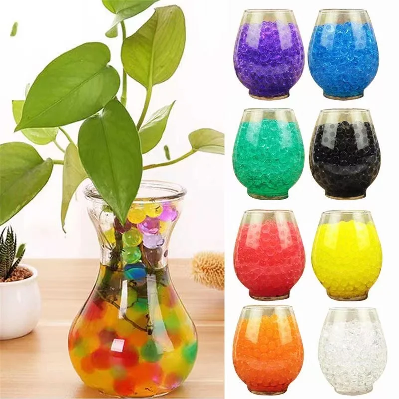 Colorful Pearl Gel Ball Polymer Hydrogel Potted Crystal Mud Soil Water Beads Grow Magic Jelly Wedding Home Decor