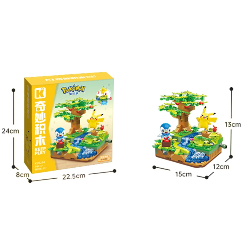 Figurine Pokemon Pet elfe Pikachu Psycanard Quaxly Slowpoke, modèle assemblé, blocs de construction Keeppley, jouets pour enfants, cadeaux de Festival